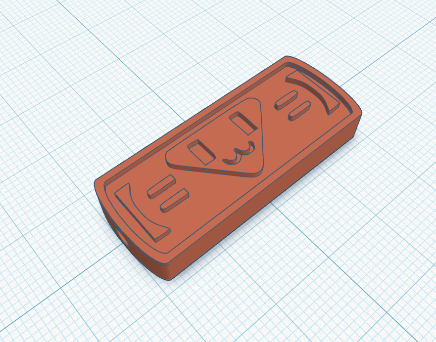Digital design for a smiling triangle charm